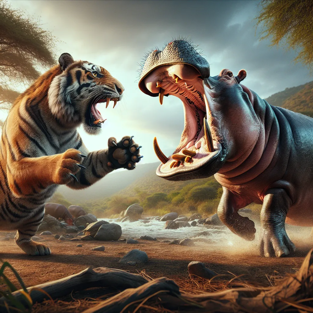 Tiger vs Hippo - Animal Matchup