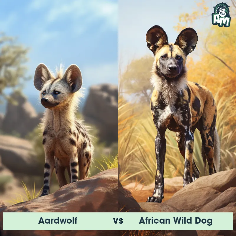 Aardwolf vs African Wild Dog - Animal Matchup