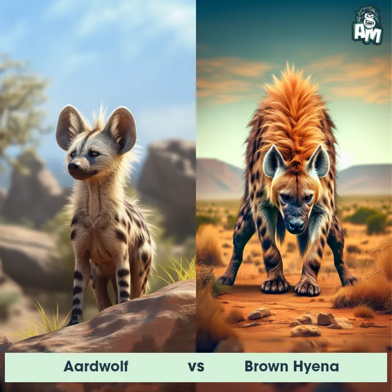Aardwolf vs Brown Hyena - Animal Matchup