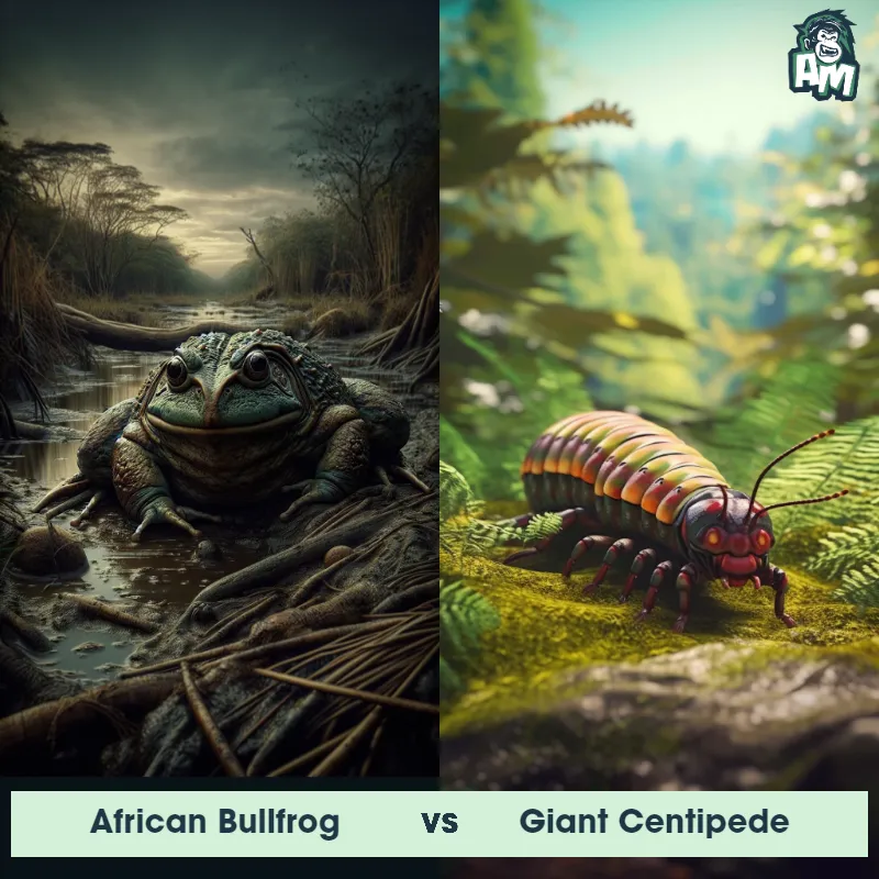 African Bullfrog vs Giant Centipede - Animal Matchup