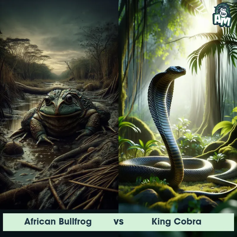 African Bullfrog vs King Cobra - Animal Matchup