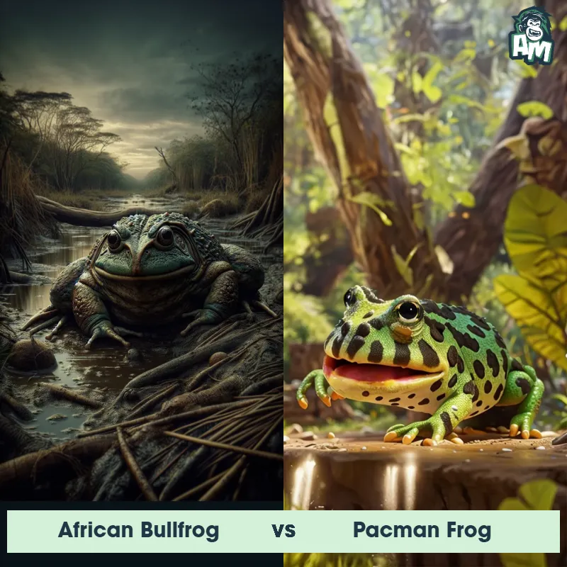 African Bullfrog vs Pacman Frog - Animal Matchup