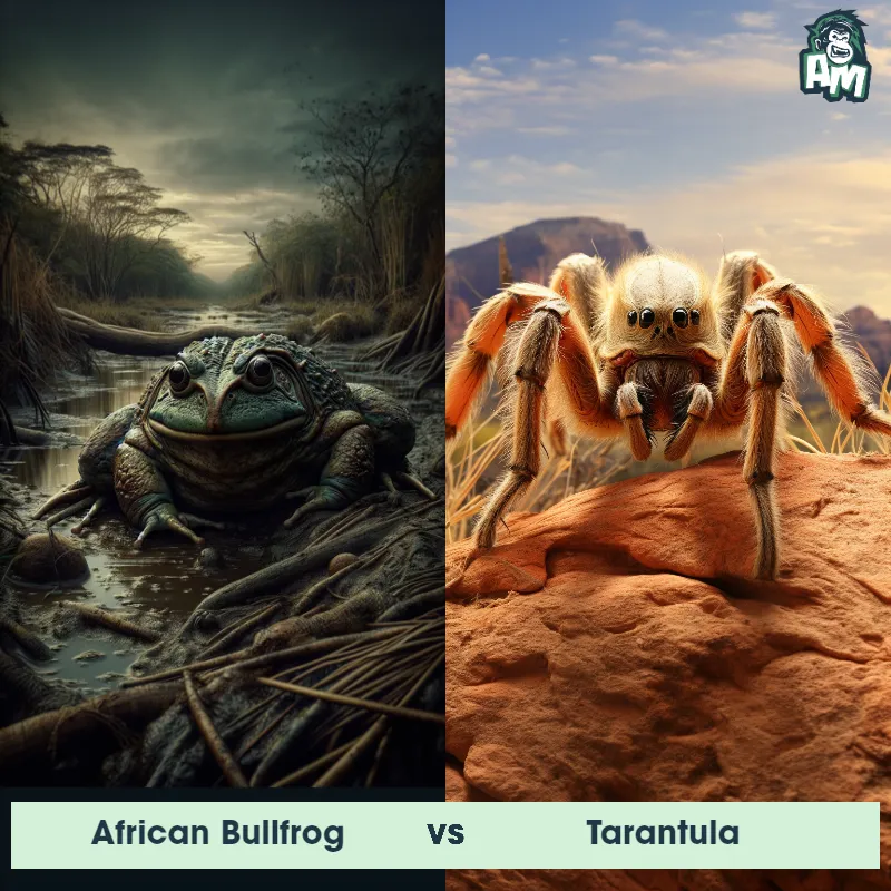 African Bullfrog vs Tarantula - Animal Matchup