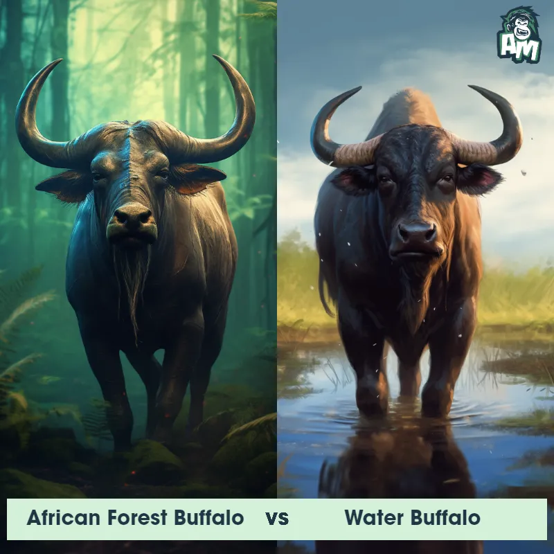 African Forest Buffalo vs Water Buffalo - Animal Matchup