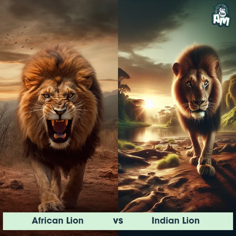 African Lion vs Indian Lion - Animal Matchup