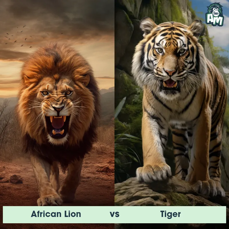 African Lion vs Tiger - Animal Matchup
