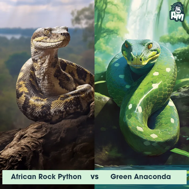 African Rock Python vs Green Anaconda - Animal Matchup