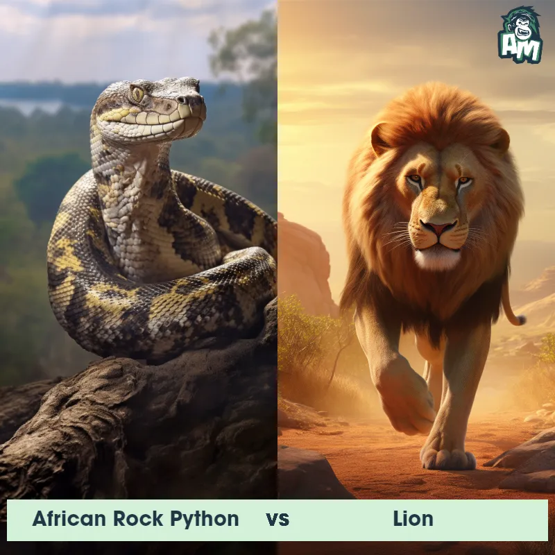 African Rock Python vs Lion - Animal Matchup