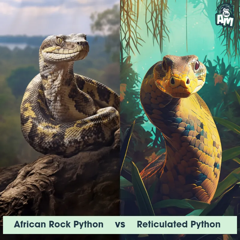 African Rock Python vs Reticulated Python - Animal Matchup