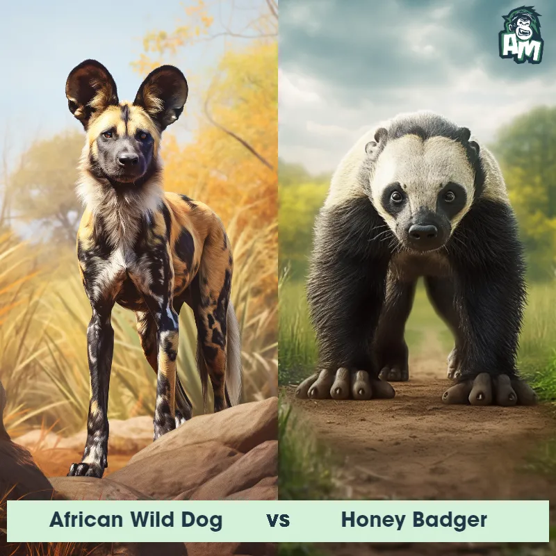 African Wild Dog vs Honey Badger - Animal Matchup