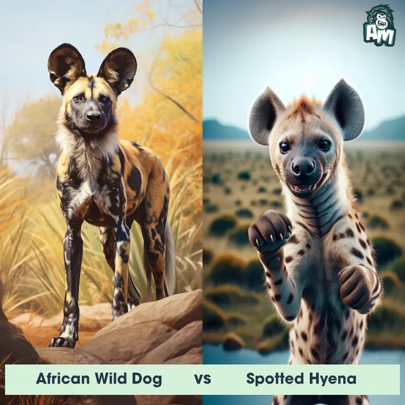 African Wild Dog vs Spotted Hyena - Animal Matchup