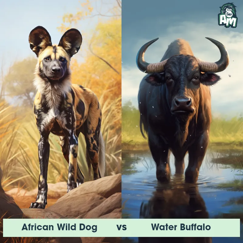 African Wild Dog vs Water Buffalo - Animal Matchup