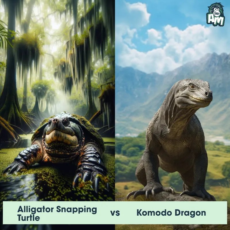 Alligator Snapping Turtle vs Komodo Dragon - Animal Matchup