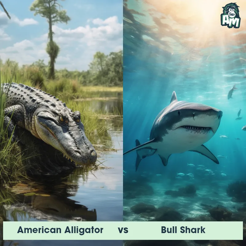 American Alligator vs Bull Shark - Animal Matchup
