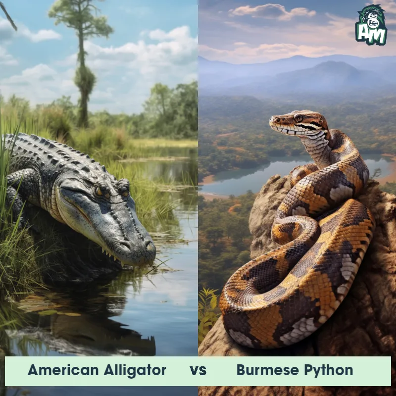 American Alligator vs Burmese Python - Animal Matchup