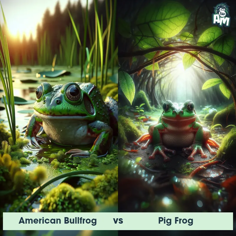 American Bullfrog vs Pig Frog - Animal Matchup