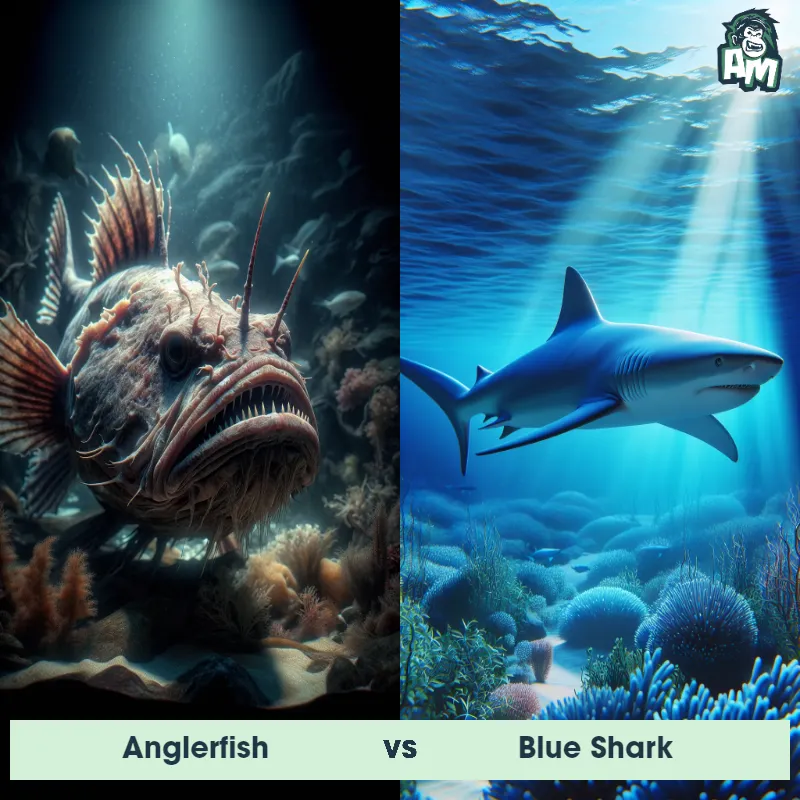 Anglerfish vs Blue Shark - Animal Matchup