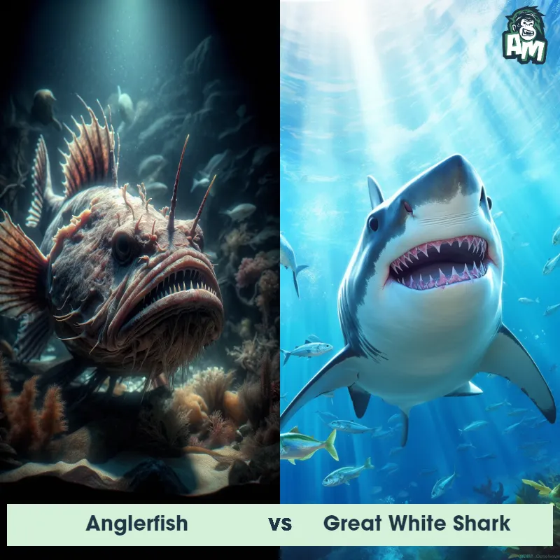 Anglerfish vs Great White Shark - Animal Matchup