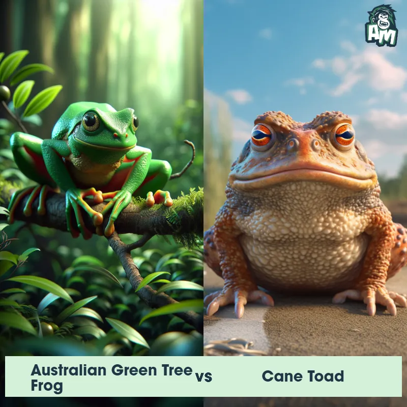 Australian Green Tree Frog vs Cane Toad - Animal Matchup