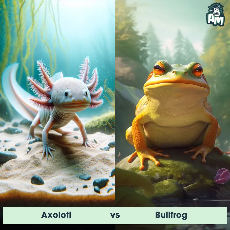 Axolotl vs Bullfrog - Animal Matchup