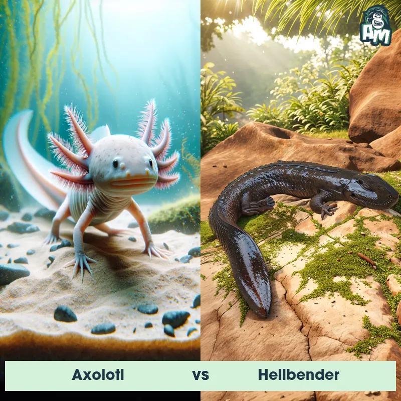 Axolotl vs Hellbender - Animal Matchup