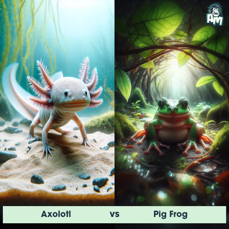 Axolotl vs Pig Frog - Animal Matchup