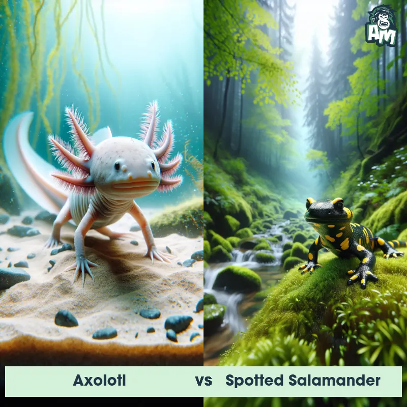 Axolotl vs Spotted Salamander - Animal Matchup