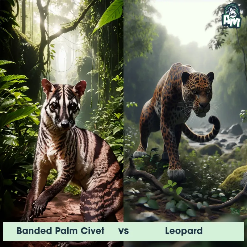 Banded Palm Civet vs Leopard - Animal Matchup