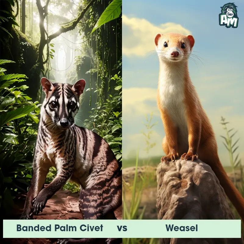 Banded Palm Civet vs Weasel - Animal Matchup
