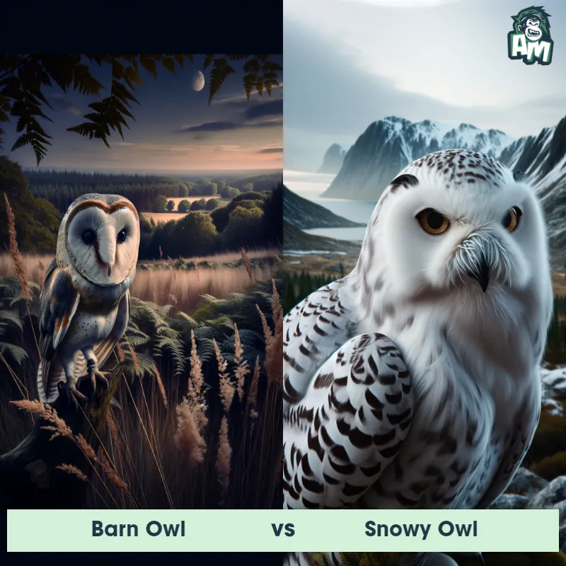 Barn Owl vs Snowy Owl - Animal Matchup