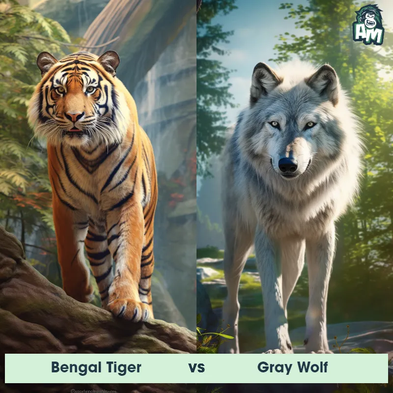Bengal Tiger vs Gray Wolf - Animal Matchup
