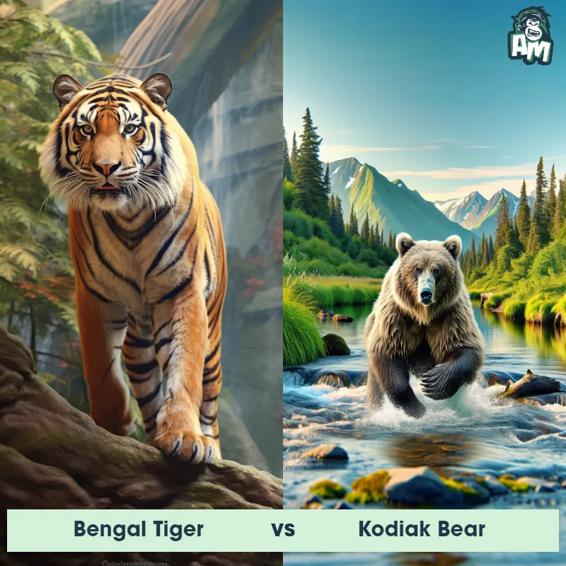 Bengal Tiger vs Kodiak Bear - Animal Matchup