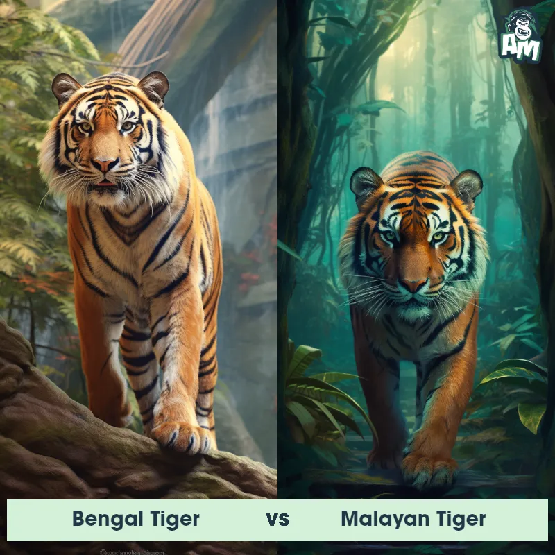Bengal Tiger vs Malayan Tiger - Animal Matchup