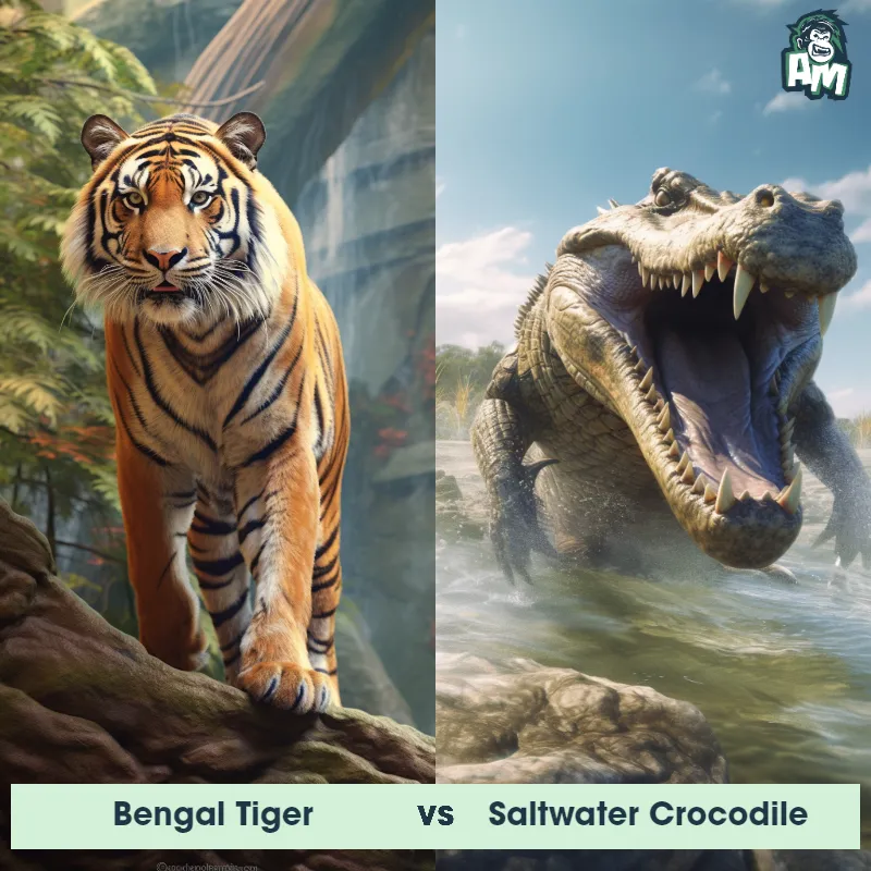 Bengal Tiger vs Saltwater Crocodile - Animal Matchup
