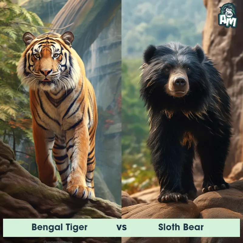 Bengal Tiger vs Sloth Bear - Animal Matchup