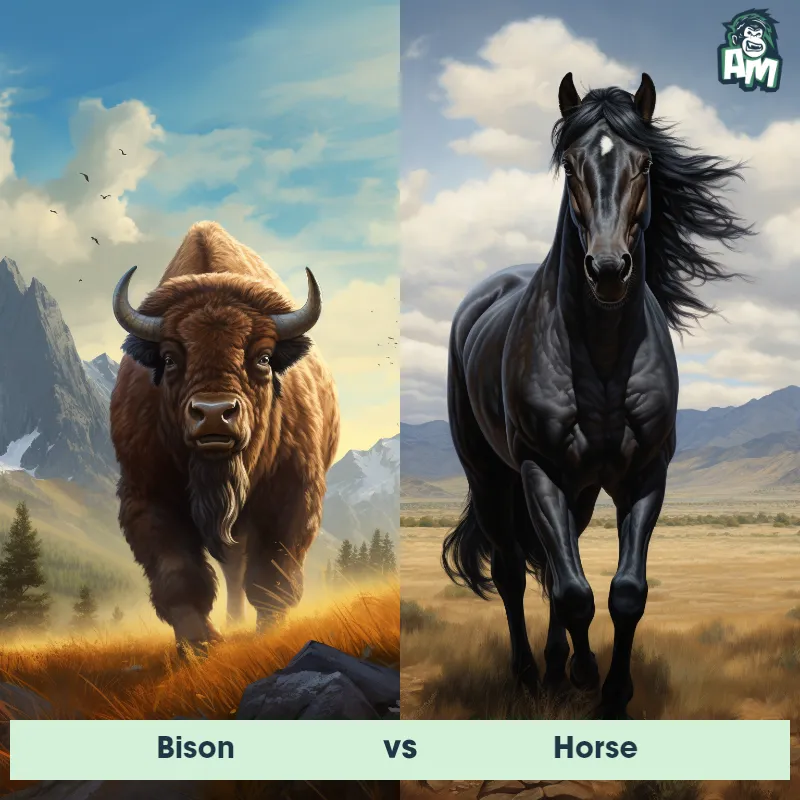 Bison vs Horse - Animal Matchup