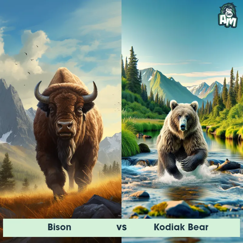 Bison vs Kodiak Bear - Animal Matchup
