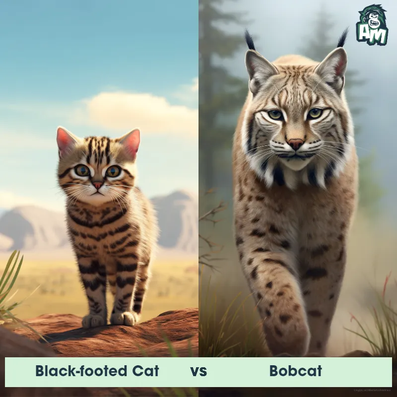 Black-footed Cat vs Bobcat - Animal Matchup
