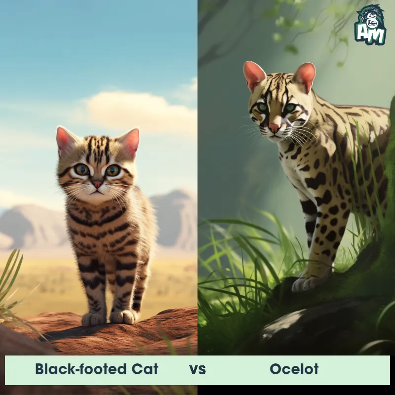 Black-footed Cat vs Ocelot - Animal Matchup