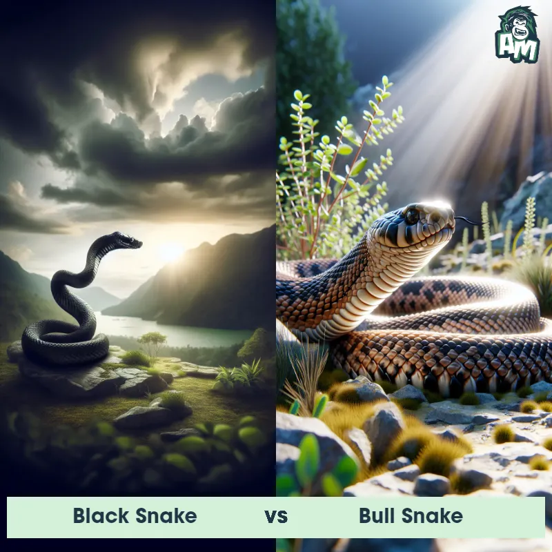Black Snake vs Bull Snake - Animal Matchup