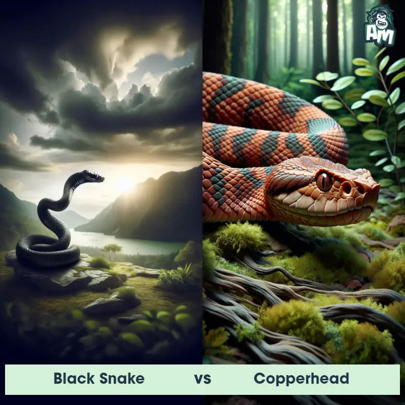 Black Snake vs Copperhead - Animal Matchup