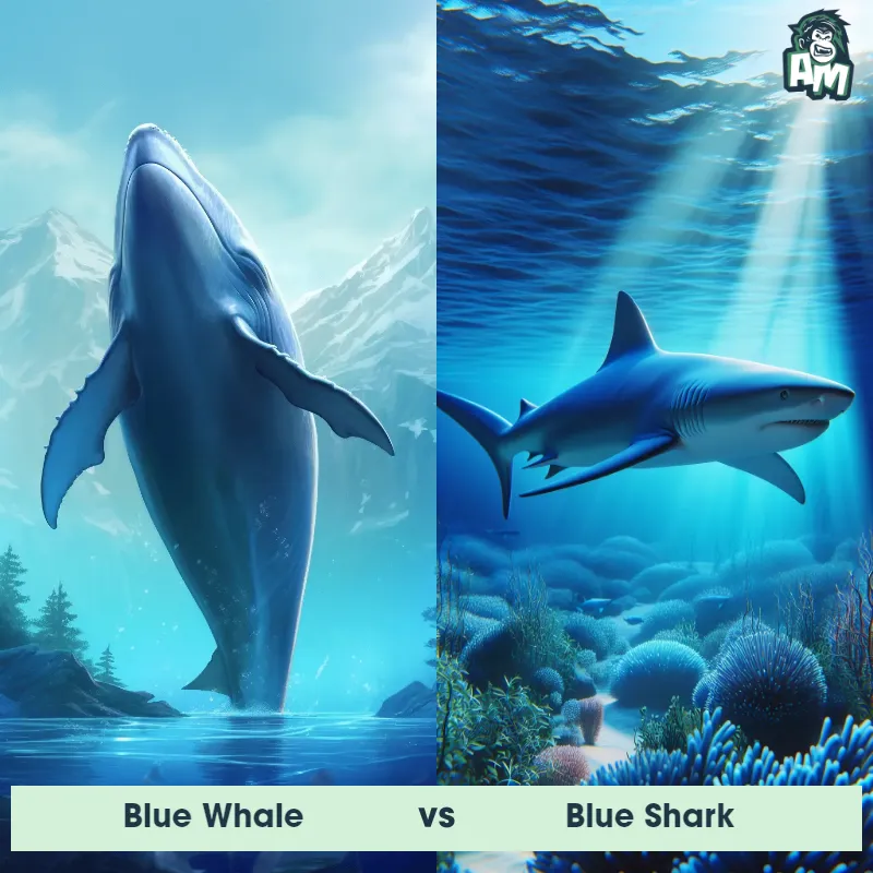 Blue Whale vs Blue Shark - Animal Matchup