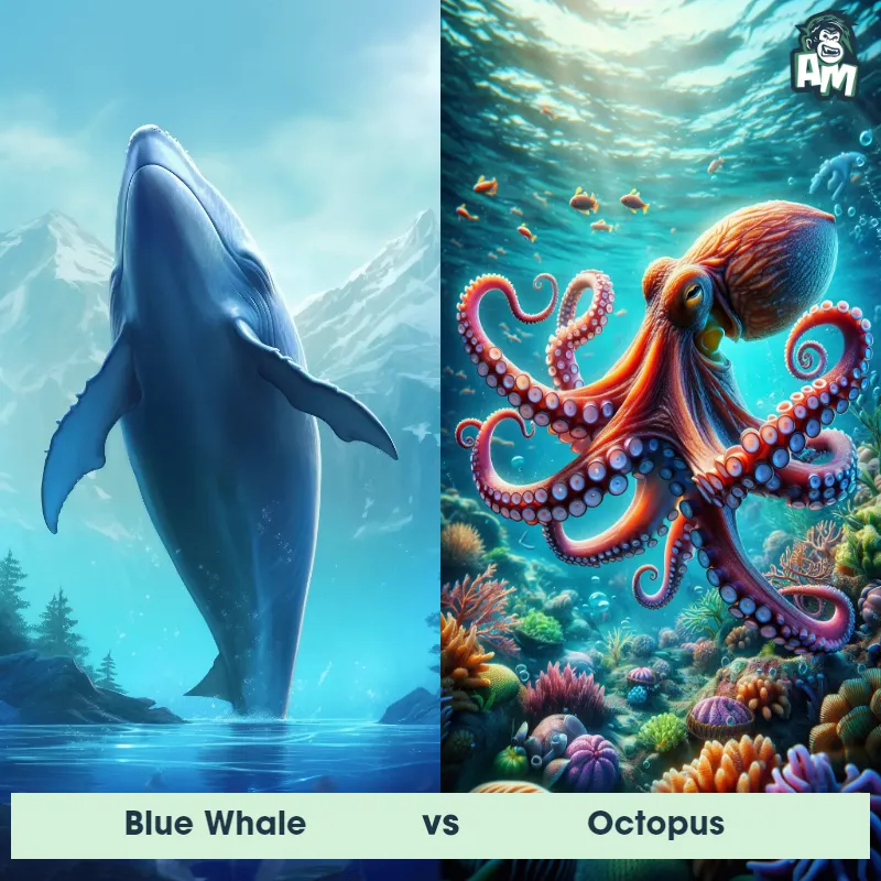 Blue Whale vs Octopus - Animal Matchup