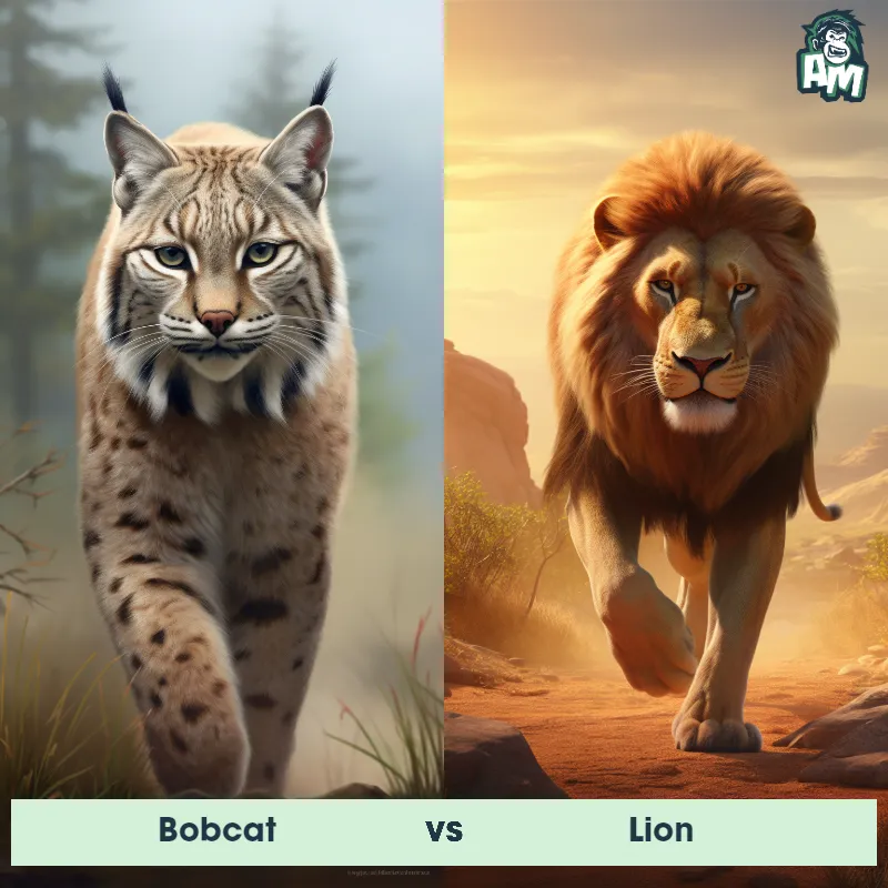 Bobcat vs Lion - Animal Matchup