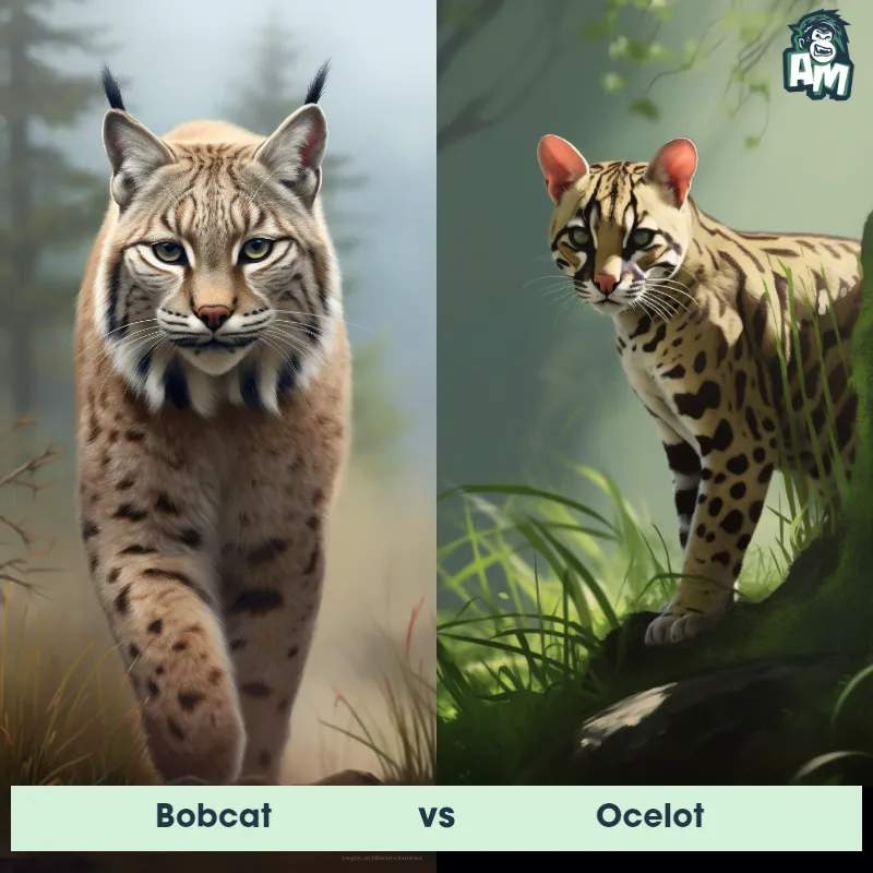 Bobcat vs Ocelot - Animal Matchup