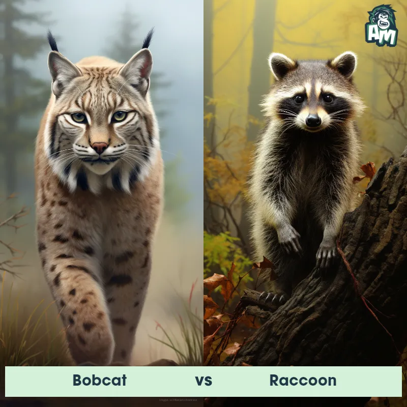 Bobcat vs Raccoon - Animal Matchup