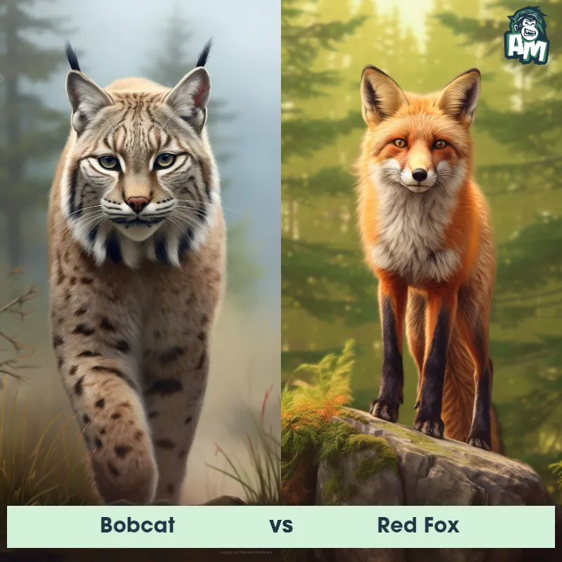 Bobcat vs Red Fox - Animal Matchup