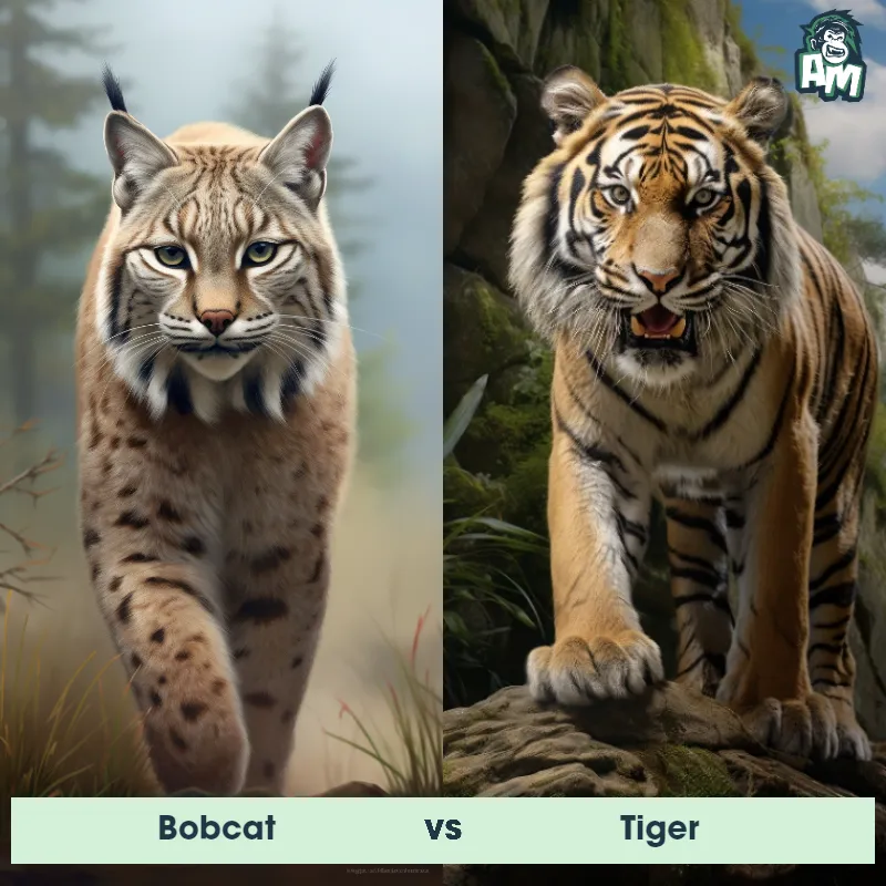 Bobcat vs Tiger - Animal Matchup