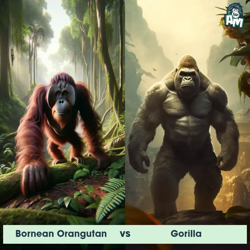 Bornean Orangutan vs Gorilla - Animal Matchup