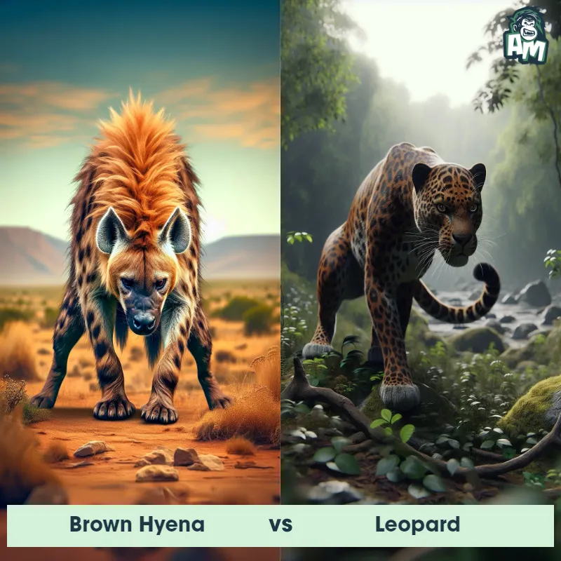 Brown Hyena vs Leopard - Animal Matchup
